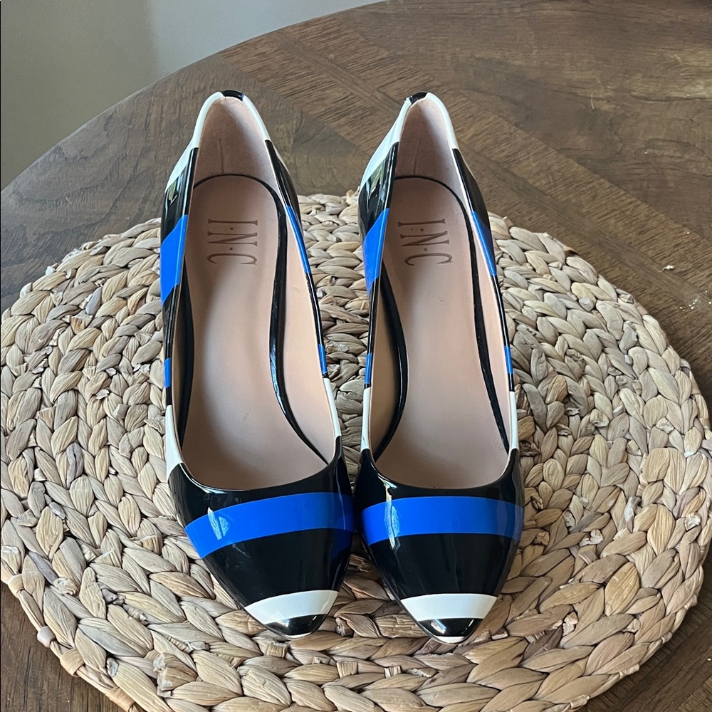INC International Concepts Black and Blue Heels